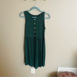 Levaca Green Button Sun Dress - Small